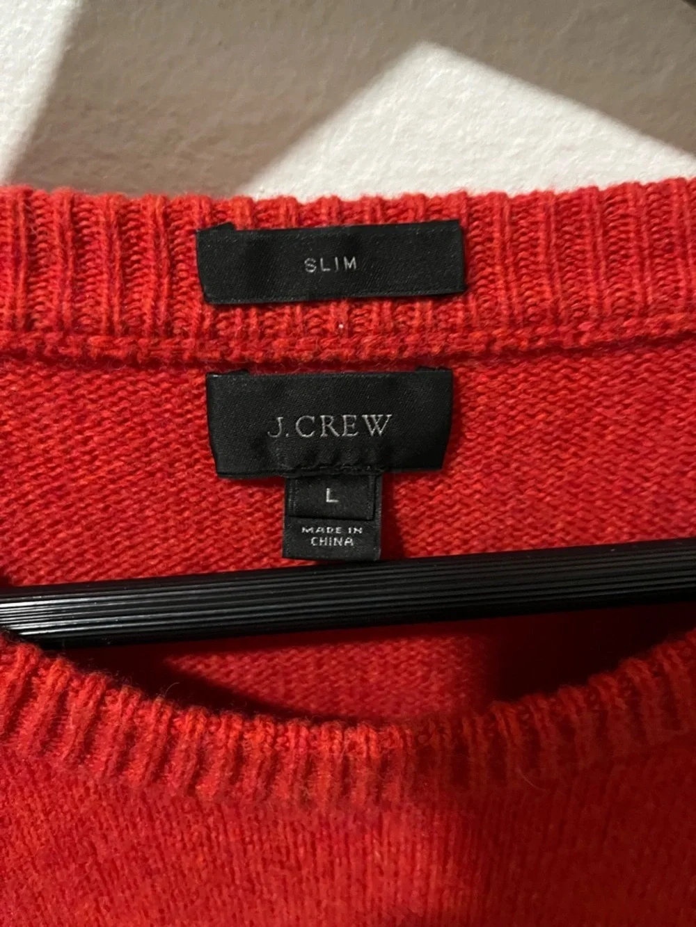 J. Crew Men's Bright Red Alpaca Blend Crewneck Sweater